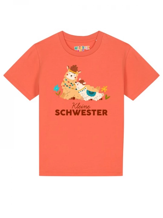Foto van product watabout.kids Shirt 'Lama Kleine Schwester' beige / blauw / oranje / lichtoranje