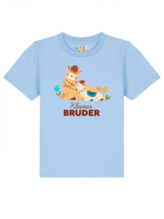Foto van product watabout.kids Shirt 'Lama Kleiner Bruder' beige / lichtblauw / petrol / bordeaux