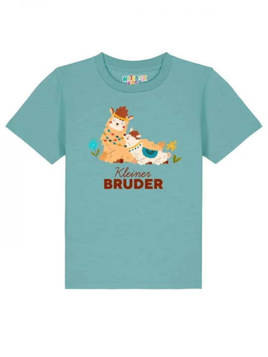 Foto van product watabout.kids Shirt 'Lama Kleiner Bruder' turquoise / gemengde kleuren