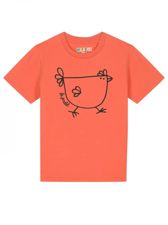 Foto van product watabout.kids Shirt 'Le Poulet - Das Huhn' oranje / zwart