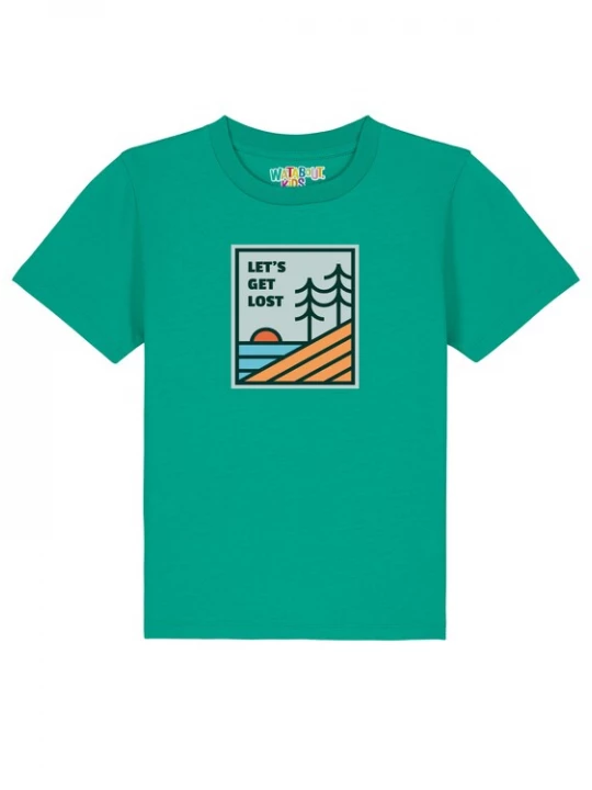 Foto van product watabout.kids Shirt 'Let's Get Lost' blauw / lichtblauw / grasgroen / lichtoranje
