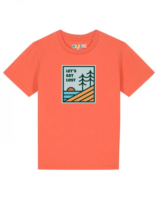 Foto van product watabout.kids Shirt 'Let's Get Lost' nachtblauw / lichtblauw / oranje / kreeft