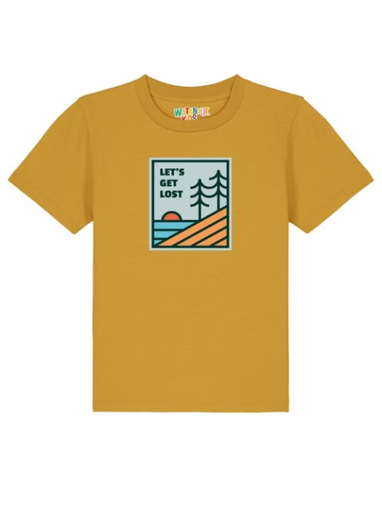 Foto van product watabout.kids Shirt 'Let's Get Lost' turquoise / oker / mintgroen / lichtoranje / zwart