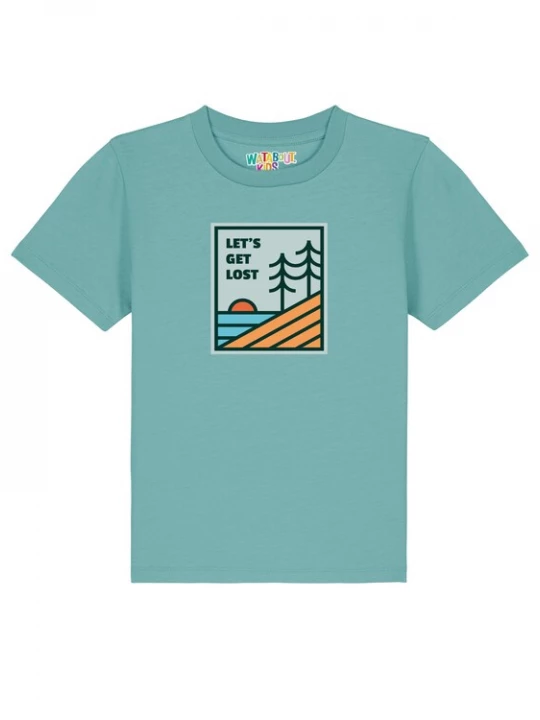 Foto van product watabout.kids Shirt 'Let's Get Lost' turquoise / oranje / zwart