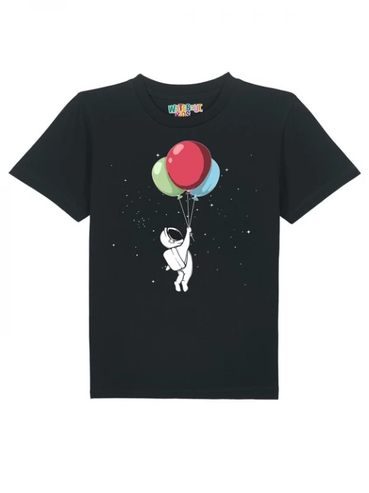 Foto van product watabout.kids Shirt 'Little Balloon Astronaut' groen / rood / zwart / wit