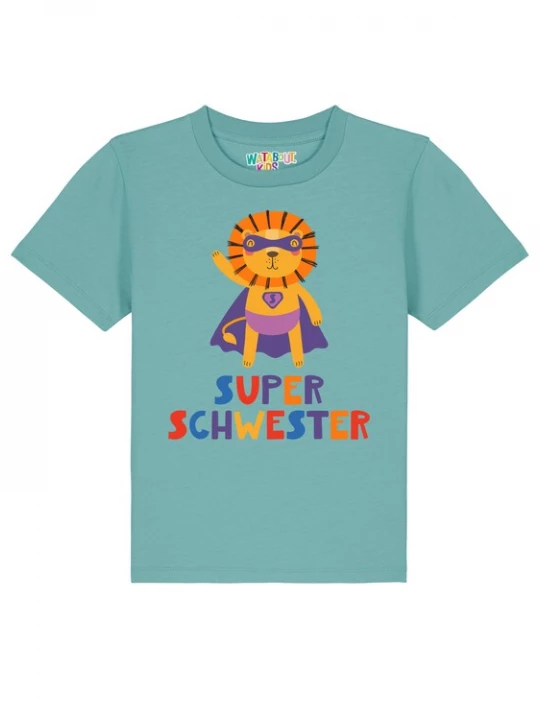 Foto van product watabout.kids Shirt 'Löwe Superschwester' blauw / turquoise / lila / oranje
