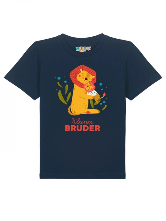 Foto van product watabout.kids Shirt 'Löwen Kleiner Bruder' navy / groen / oranje / rood