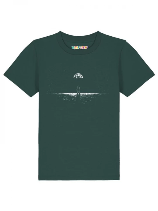 Foto van product watabout.kids Shirt 'Lost in space' donkergroen / wit