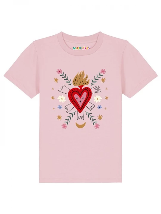 Foto van product watabout.kids Shirt 'Love and flex' blauw / rosa / rood
