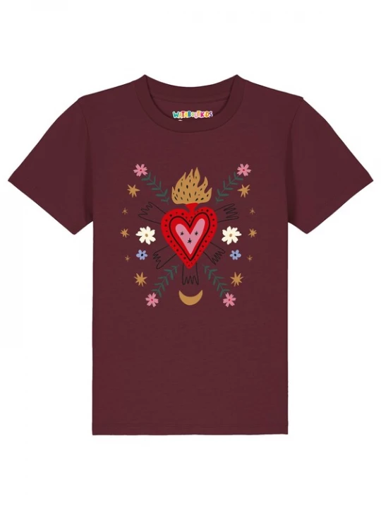 Foto van product watabout.kids Shirt 'Love and flex' camel / rood / bordeaux / wit