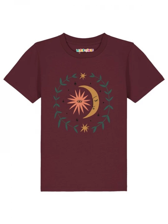 Foto van product watabout.kids Shirt 'Love and flex' donkergroen / donkeroranje / bordeaux