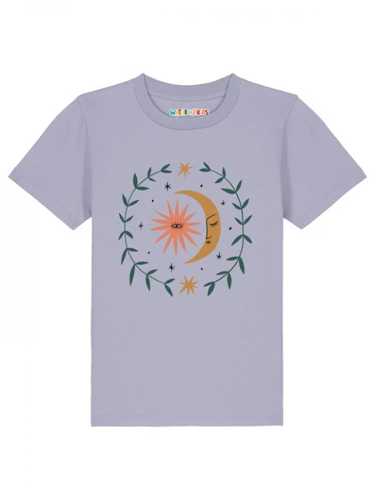 Foto van product watabout.kids Shirt 'Love and flex' duifblauw / donkergroen / donkeroranje