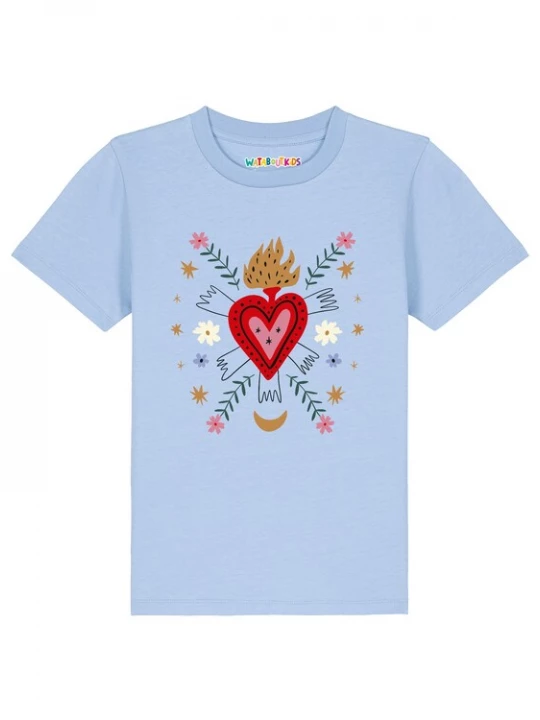 Foto van product watabout.kids Shirt 'Love and flex' lichtblauw / lichtroze / rood