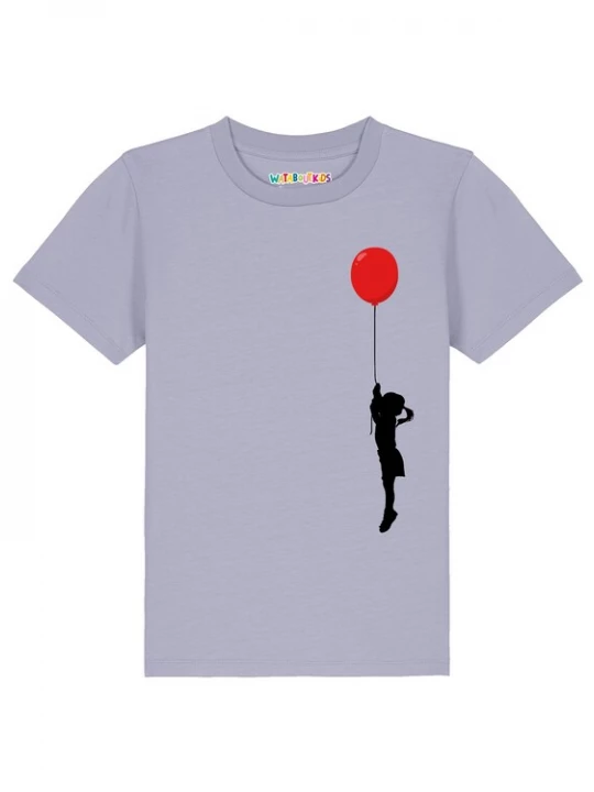 Foto van product watabout.kids Shirt 'Mädchen mit Luftballon' duifblauw / rood / zwart