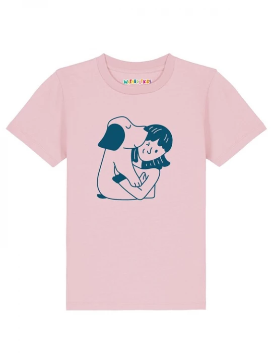 Foto van product watabout.kids Shirt 'Mädchen und Hund' blauw / rosa