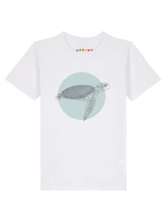Foto van product watabout.kids Shirt 'Meeresschildkröte' antraciet / mintgroen / wit