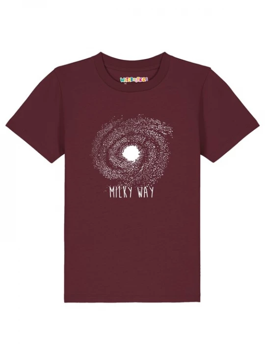 Foto van product watabout.kids Shirt 'Milky way' bordeaux / wit