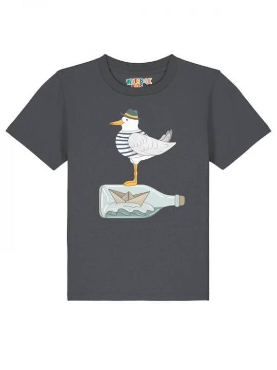 Foto van product watabout.kids Shirt 'Möwe mit Hut' navy / antraciet / oranje / offwhite
