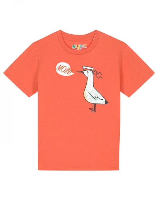 Foto van product watabout.kids Shirt 'Moin Seagull' grijs / oranje / wit