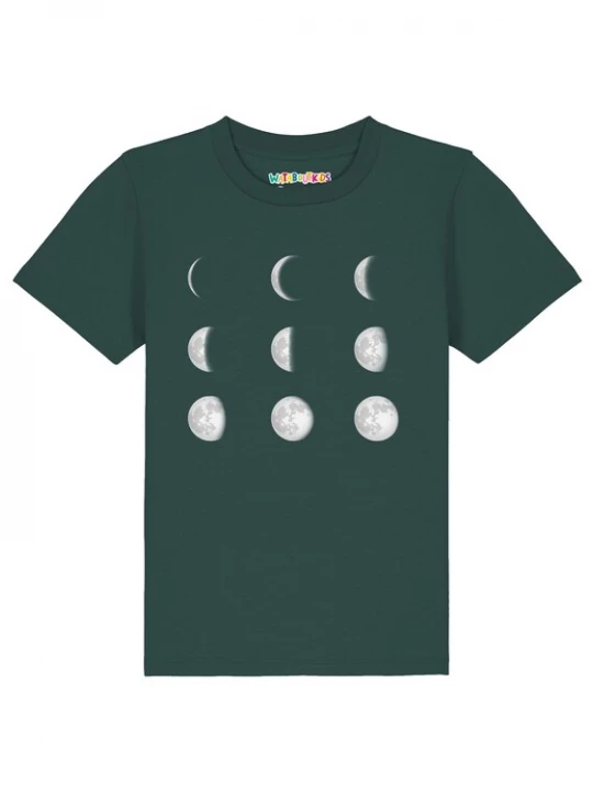 Foto van product watabout.kids Shirt 'Moonphases' grijs / donkergroen / wit