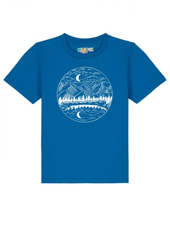 Foto van product watabout.kids Shirt 'Mountains by night' royal blue / koningsblauw / wit