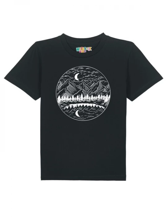Foto van product watabout.kids Shirt 'Mountains by Night' zwart