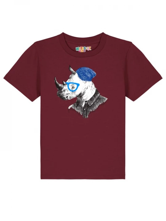 Foto van product watabout.kids Shirt 'Nashorn' blauw / grijs / bordeaux / wit