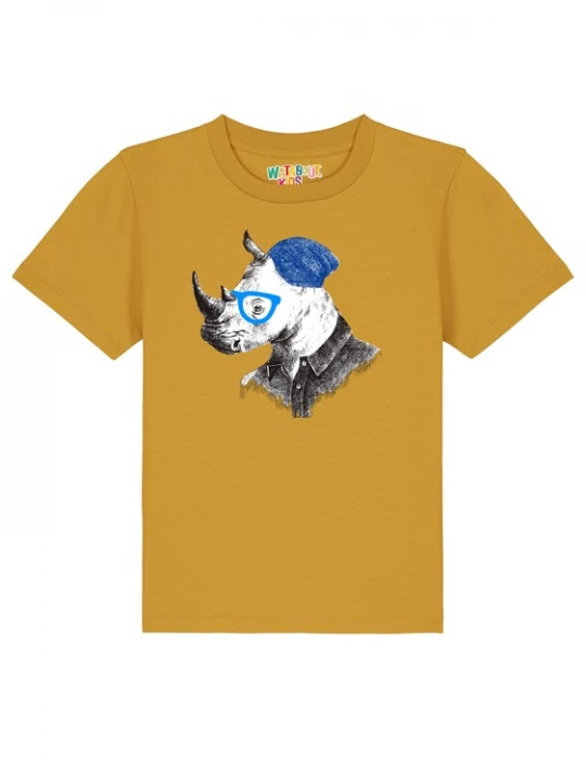 Foto van product watabout.kids Shirt 'Nashorn' blauw / oker / wit