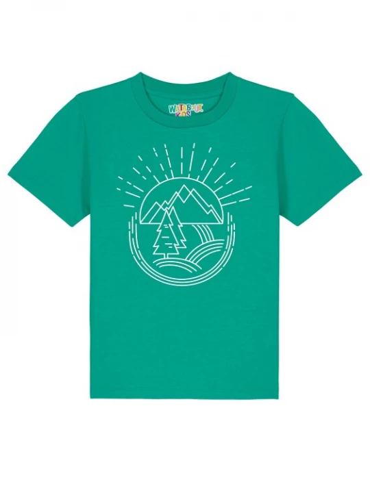 Foto van product watabout.kids Shirt 'Natur ist Schön' grasgroen / wit