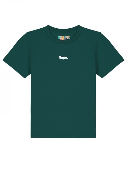 Foto van product watabout.kids Shirt 'Nope' donkergroen / wit