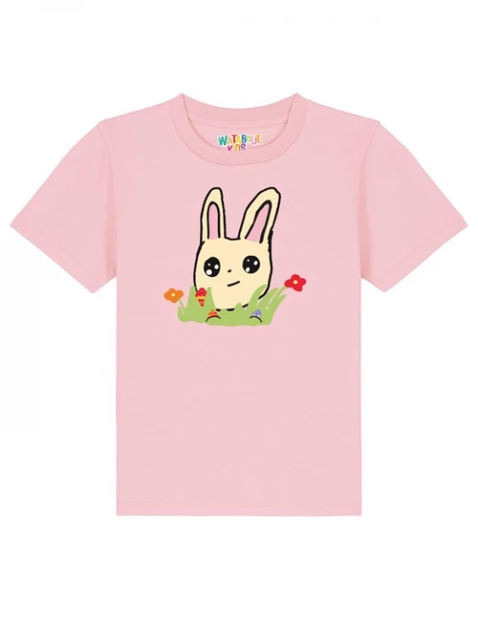 Foto van product watabout.kids Shirt 'Osterhase mit Blumen' crème / groen / rosa / zwart