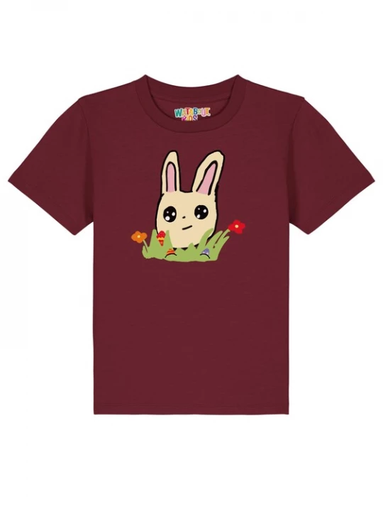 Foto van product watabout.kids Shirt 'Osterhase Mit Blumen' lichtgeel / lichtgroen / bordeaux / zwart