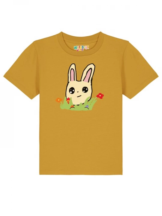 Foto van product watabout.kids Shirt 'Osterhase Mit Blumen' oker / lichtgeel / lichtgroen / zwart