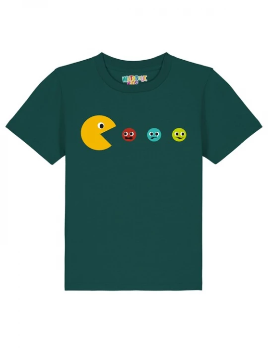 Foto van product watabout.kids Shirt 'Pacmännchen' geel / donkergroen / zwart / wit