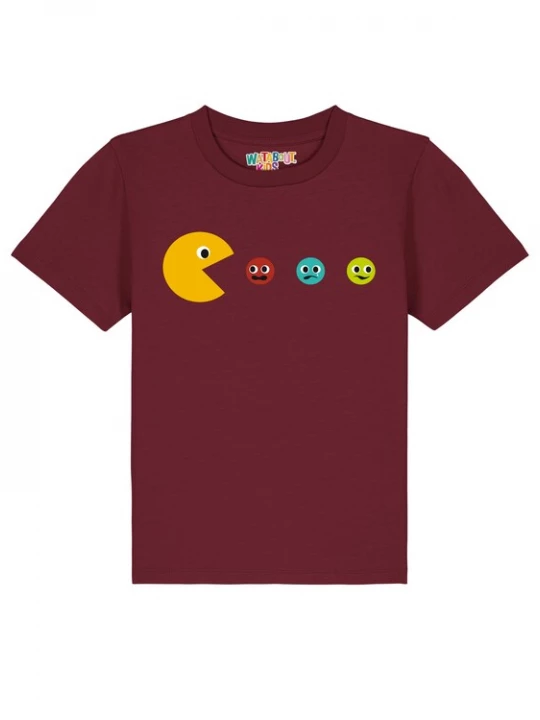 Foto van product watabout.kids Shirt 'Pacmännchen' turquoise / curry / groen / bordeaux