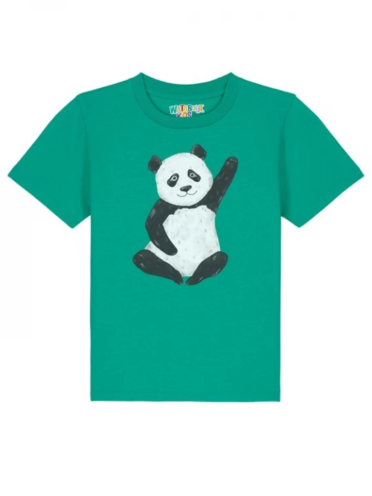 Foto van product watabout.kids Shirt 'Panda' groen / zwart / wit