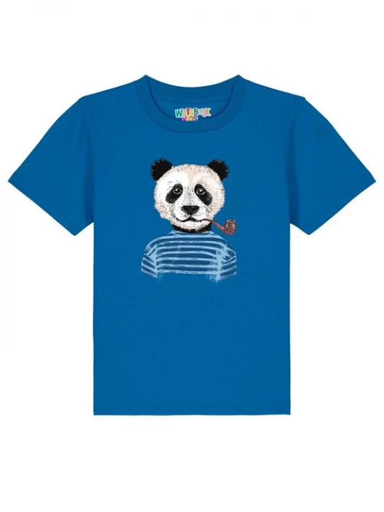 Foto van product watabout.kids Shirt 'Panda' royal blue / koningsblauw