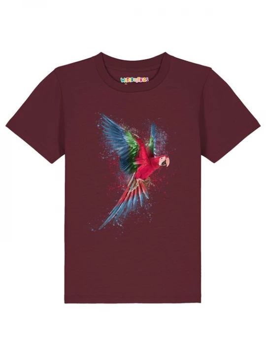 Foto van product watabout.kids Shirt 'Papagei' turquoise / royal blue / koningsblauw / rood / bordeaux