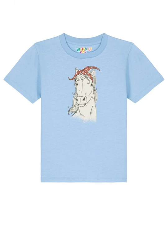 Foto van product watabout.kids Shirt 'Pferd' lichtblauw / lichtgrijs