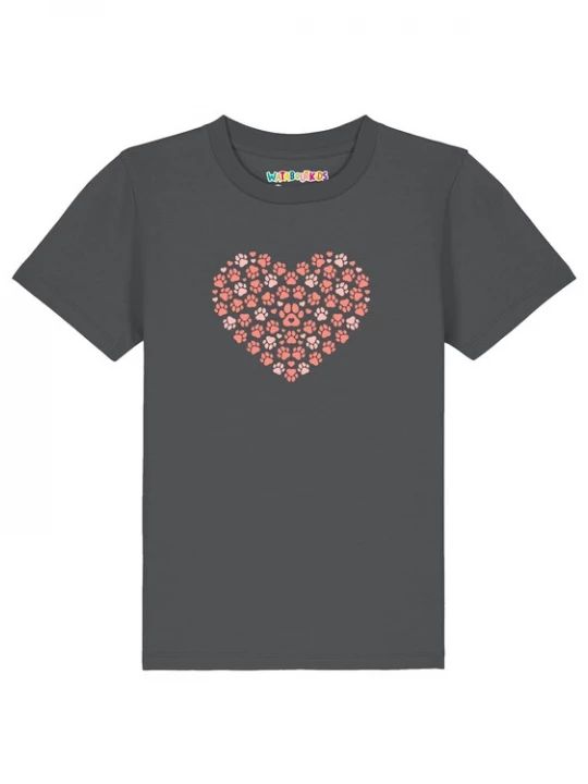 Foto van product watabout.kids Shirt 'Pfotenliebe 02' antraciet / rosa