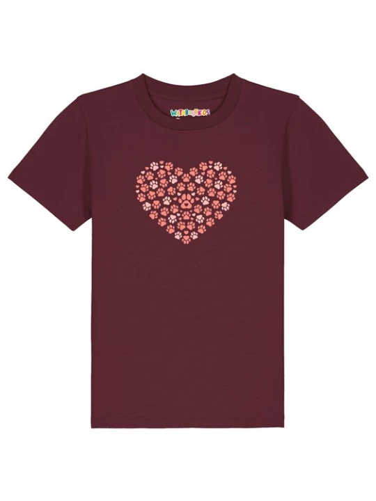 Foto van product watabout.kids Shirt 'Pfotenliebe 02' rosa / bordeaux