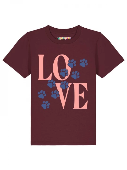 Foto van product watabout.kids Shirt 'Pfotenliebe' blauw / rosa / bordeaux