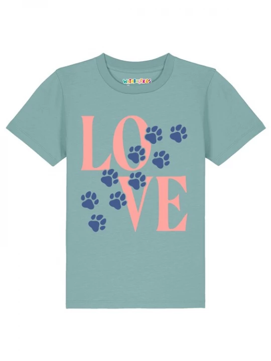 Foto van product watabout.kids Shirt 'Pfotenliebe' blauw / turquoise / rosa