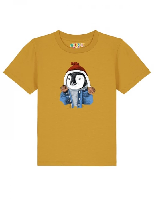 Foto van product watabout.kids Shirt 'Pinguin' oker / gemengde kleuren