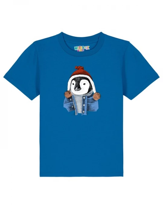 Foto van product watabout.kids Shirt 'Pinguin' royal blue / koningsblauw