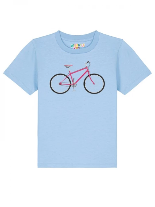 Foto van product watabout.kids Shirt 'Pink Bike' lichtblauw / grijs / rood / zwart