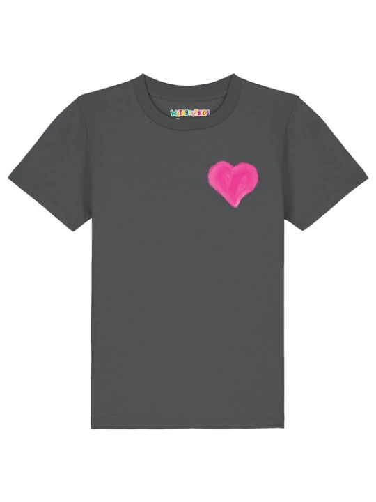 Foto van product watabout.kids Shirt 'Pink Heart' antraciet / pink