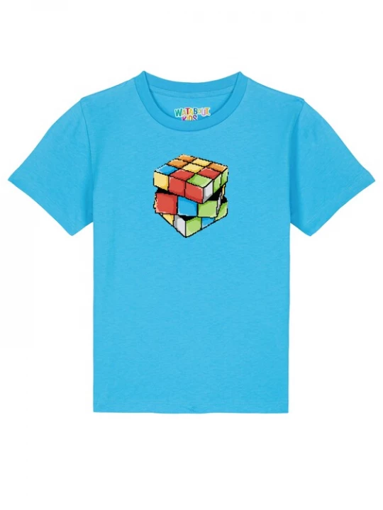 Foto van product watabout.kids Shirt 'Pixel Zauberwürfel' aqua / gemengde kleuren