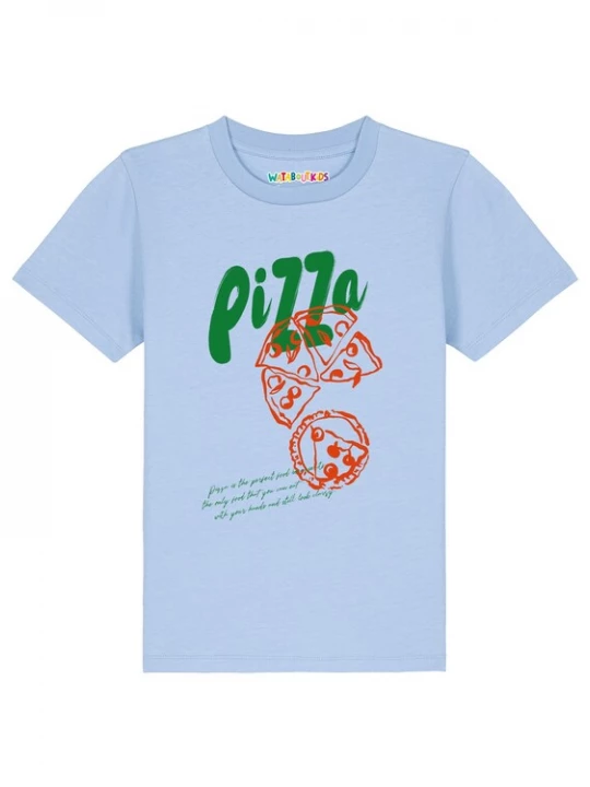 Foto van product watabout.kids Shirt 'Pizza' lichtblauw / groen / rood
