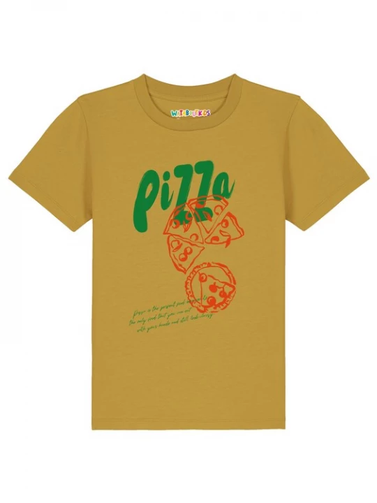 Foto van product watabout.kids Shirt 'Pizza' oker / groen / rood
